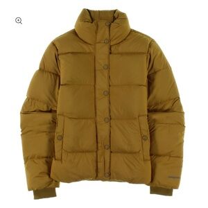 Patagonia women’s silent down jacket, mustard, size XS.